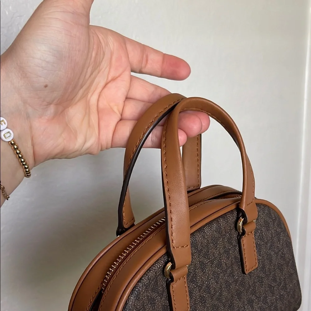 Michael Kors Brown Mini Bag with Signature Monogram - Picture 8 of 9